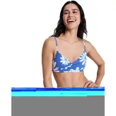 Roxy Essentials Pt Wrap Bralette Bikini Top Bleu M Femme
