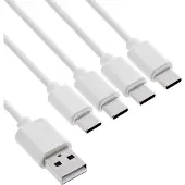 InLine Câble de charge USB 4in1 en Y, 1x USB-A mâle à 4x USB-C mâle, blanc, 1m