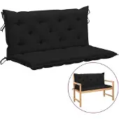 vidaXL Coussin pour banc de jardin Noir 120x(50+50)x7 cm Tissu Oxford