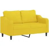 vidaXL Canapé 2 places jaune clair 140 cm Tissu