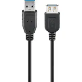 Pro 43998 Rallonge USB-A, 1,8 m, noir, 1,8 m - 15 W, 3 A, 5 Gbit/s, USB 3.0