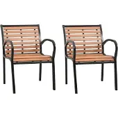 vidaXL Chaises de jardin 2 pcs. Bois