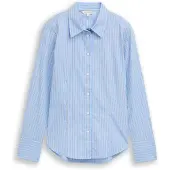 Tom Tailor Chemisier marine / bleu clair / blanc