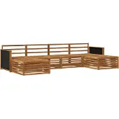 vidaXL Ensemble de salon de jardin 6 pièces en bois d'acacia massif, finition naturelle