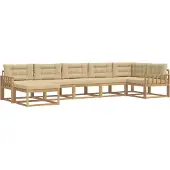 vidaXL Ensemble de canapés d'extérieur avec coussins, 7 pièces, blanc et beige