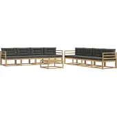 vidaXL Ensemble de canapés d'extérieur , 9 pièces, blanc et anthracite, 79 x 79 x 37 cm