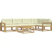 vidaXL Ensemble de canapés d'extérieur , 6 pièces, blanc et crème, en polyester