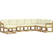 vidaXL Ensemble de salon de jardin 8 pièces, blanc et crème