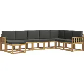 vidaXL Ensemble de salon de jardin 8 pièces, blanc et anthracite