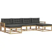 vidaXL Ensemble de canapés d'extérieur avec coussins, 6 pièces, blanc et anthracite