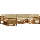 vidaXL Ensemble de canapés d'extérieur avec coussins 6 pièces Nature et Beige