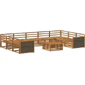 vidaXL - Ensemble de salon de jardin composé de 10 pièces, en bois d'acacia massif, finition naturelle
