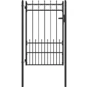 vidaXL Porte de Clôture HORST Acier Noir Verrouillable