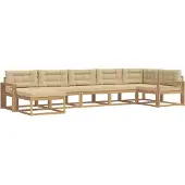 vidaXL Ensemble de salon de jardin 7 pièces, blanc et beige