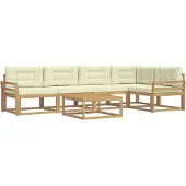 vidaXL Ensemble de canapés d'extérieur , 6 pièces, blanc et crème, en polyester
