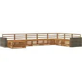 vidaXL Ensemble de salon de jardin 8 pièces en bois d'acacia massif, finition naturelle