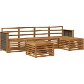 vidaXL Ensemble de canapés d'extérieur , 6 pièces, couleur naturelle