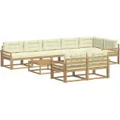 vidaXL Ensemble de canapés d'extérieur , 9 pièces, blanc et crème, 79 x 79 x 37 cm