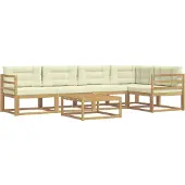vidaXL Ensemble de canapés d'extérieur , 6 pièces, blanc et crème, 79 x 79 x 37 cm