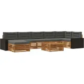 vidaXL Ensemble de canapés d'extérieur avec coussins 8 pièces Nature et Anthracite
