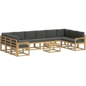 vidaXL Ensemble de canapés d'extérieur avec coussins, 11 pièces, blanc et anthracite