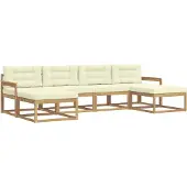 vidaXL Ensemble de salon de jardin 6 pièces, blanc et crème