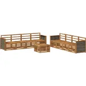 vidaXL Ensemble de salon de jardin , 9 pièces, couleur naturelle