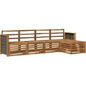 vidaXL Ensemble de 5 meubles de jardin en bois, style naturel