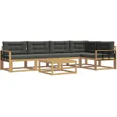 vidaXL Ensemble de canapés d'extérieur , 6 pièces, blanc et anthracite, 79 x 79 x 37 cm