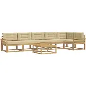 vidaXL Ensemble de canapés d'extérieur , 7 pièces, blanc et beige, 79 x 79 x 37 cm