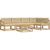vidaXL Ensemble de canapés d'extérieur , 6 pièces, blanc et beige, 79 x 79 x 37 cm