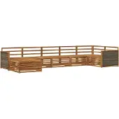 vidaXL Ensemble de canapés d'extérieur 7 pièces Naturel