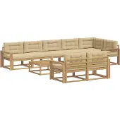 vidaXL Ensemble de canapés d'extérieur , 9 pièces, blanc et beige, 79 x 79 x 37 cm