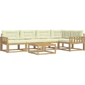 vidaXL Ensemble de canapés d'extérieur , 6 pièces, blanc et crème, 79 x 79 x 37 cm