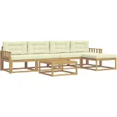 vidaXL Ensemble de canapés d'extérieur , 6 pièces, blanc et crème, en polyester
