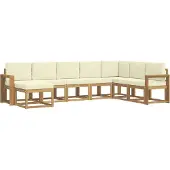 vidaXL Ensemble de canapés d'extérieur avec coussins, 8 pièces, blanc et crème