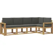 vidaXL Ensemble de canapés d'extérieur avec coussins, 5 pièces, blanc et anthracite