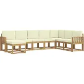 vidaXL Ensemble de canapés d'extérieur avec coussins, 8 pièces, blanc et crème