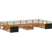 vidaXL Ensemble de canapés , 11 pièces, en bois d'acacia massif naturel