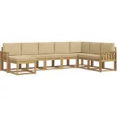 vidaXL Ensemble de canapés d'extérieur avec coussins, 8 pièces, blanc et beige
