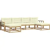 vidaXL Ensemble de canapés d'extérieur avec coussins, 6 pièces, blanc et crème