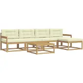 vidaXL Ensemble de canapés d'extérieur , 6 pièces, blanc et crème, en polyester
