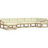 vidaXL Ensemble de salon de jardin 7 pièces, blanc et crème