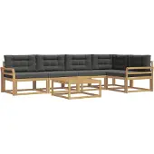 vidaXL Ensemble de canapés d'extérieur , 6 pièces, blanc et anthracite, 79 x 79 x 37 cm