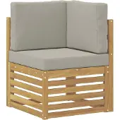vidaXL - Ensemble de salon de jardin, 4 pièces, blanc et gris clair, en polyester