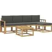 vidaXL Ensemble de canapés d'extérieur avec coussins, 6 pièces, blanc et anthracite