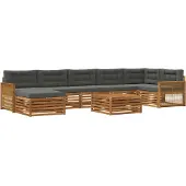 vidaXL Ensemble de canapés d'extérieur , 8 pièces, couleur nature et anthracite