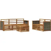 vidaXL Ensemble de canapés 6 pièces en bois massif d'acacia