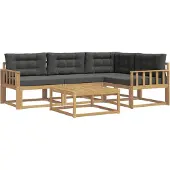 vidaXL Ensemble de canapés d'extérieur , 5 pièces, blanc et anthracite, 79 x 79 x 37 cm