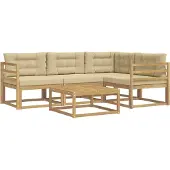 vidaXL Ensemble de canapés d'extérieur , 5 pièces, blanc et beige, 79 x 79 x 37 cm